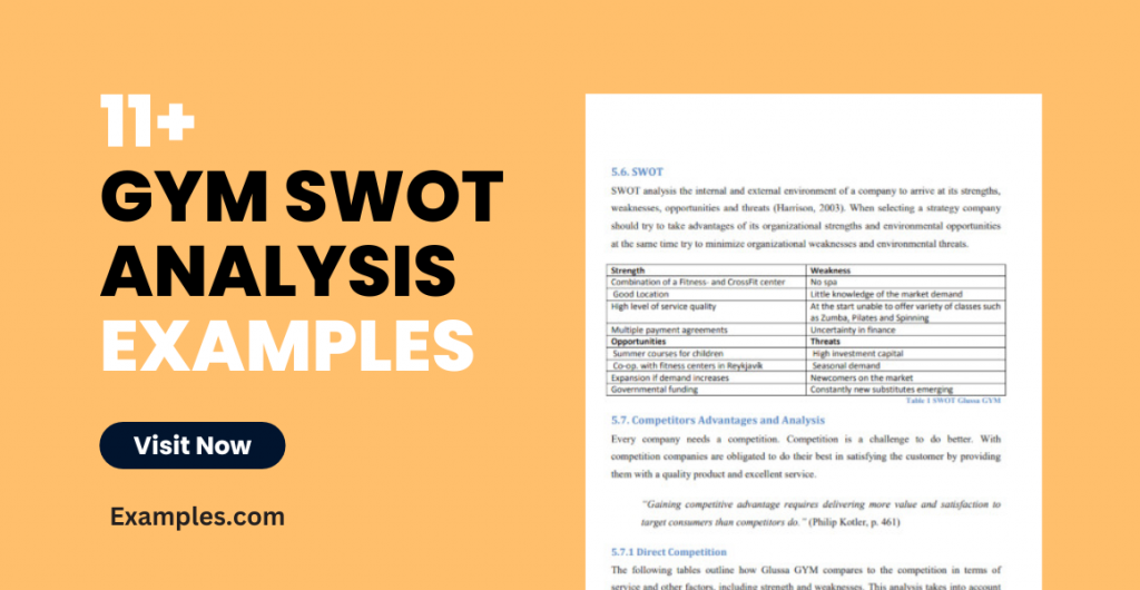 Gym SWOT Analysis Examples