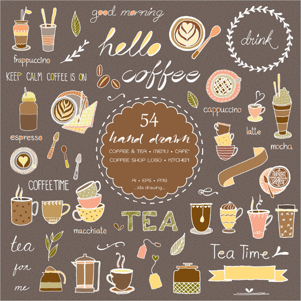 Download hand drawn cafe sample