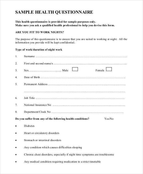 Questionnaire Examples In Pdf Google Docs Word Apple Pages Examples