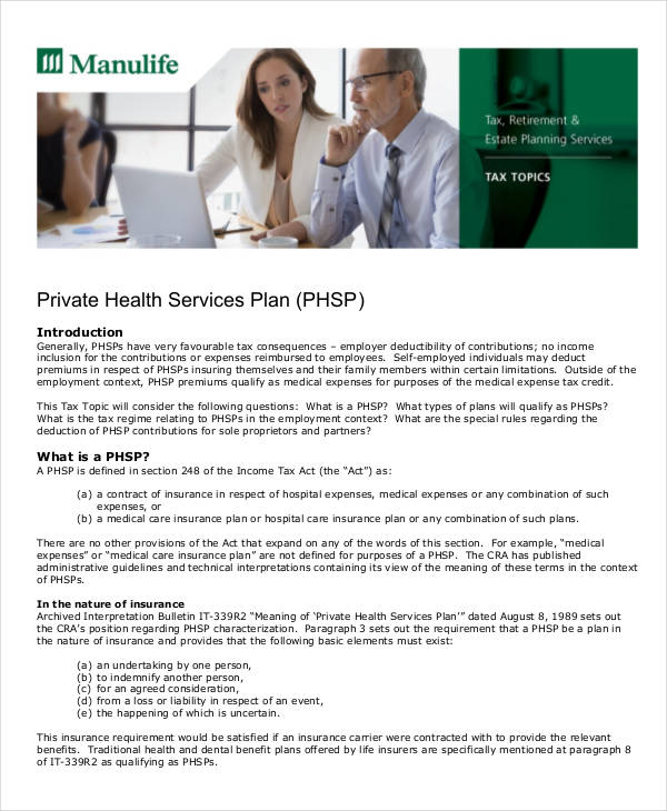 health service plan