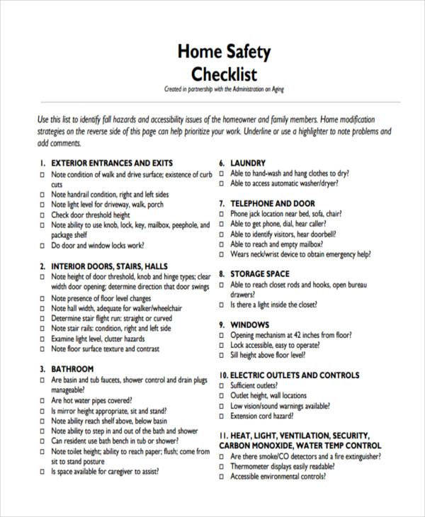 FREE 18+ Safety Checklist Examples & Samples in PDF | Word | Google