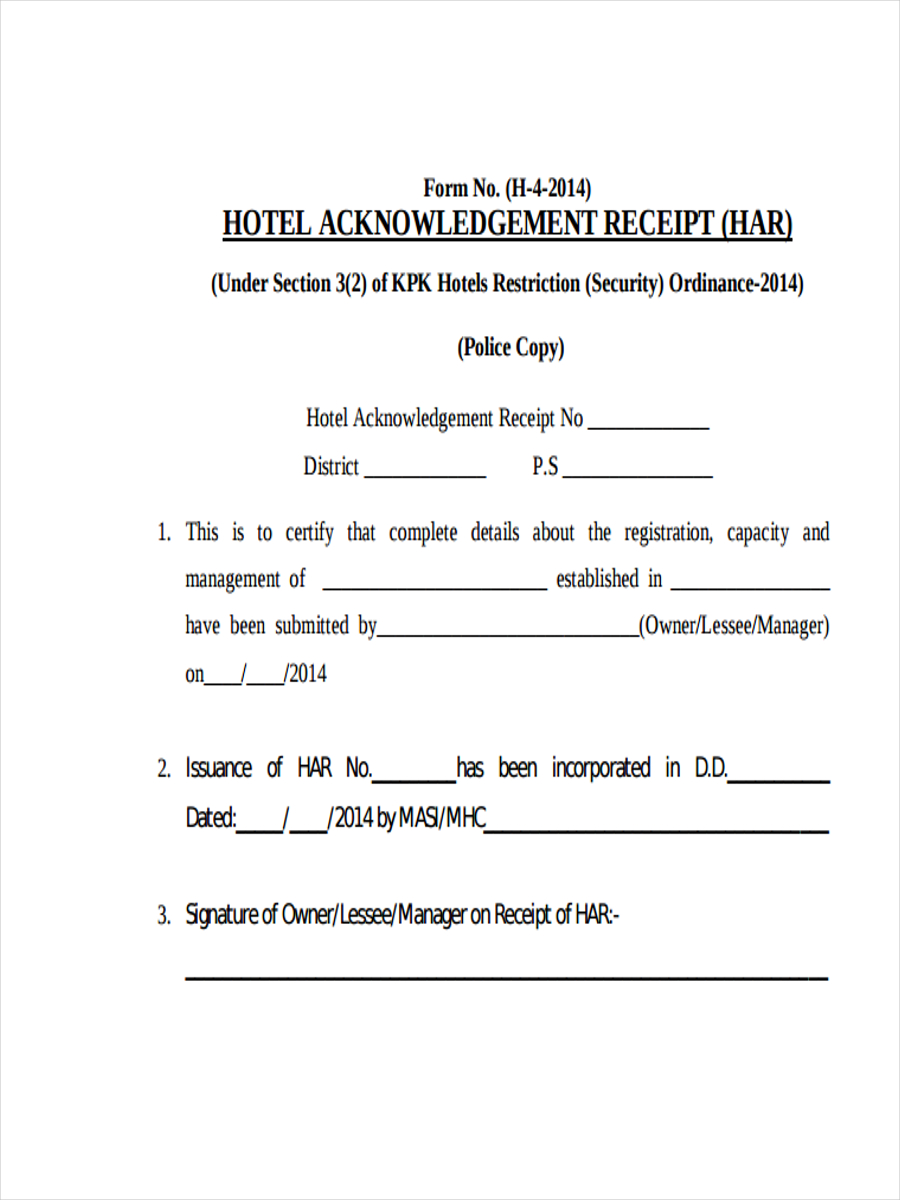 hotel receipt 10 examples format pdf examples
