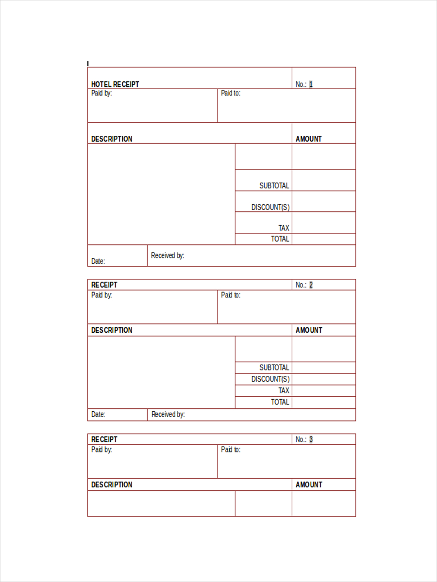 ms word rent receipt template