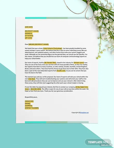 it business proposal letter template