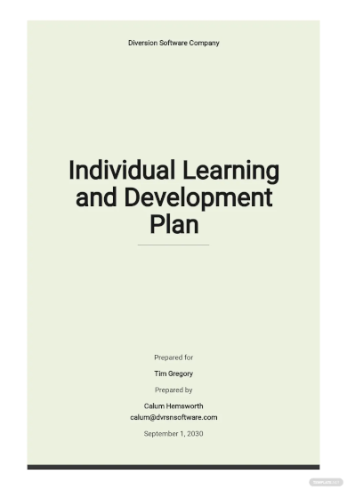 individual learning and development plan template