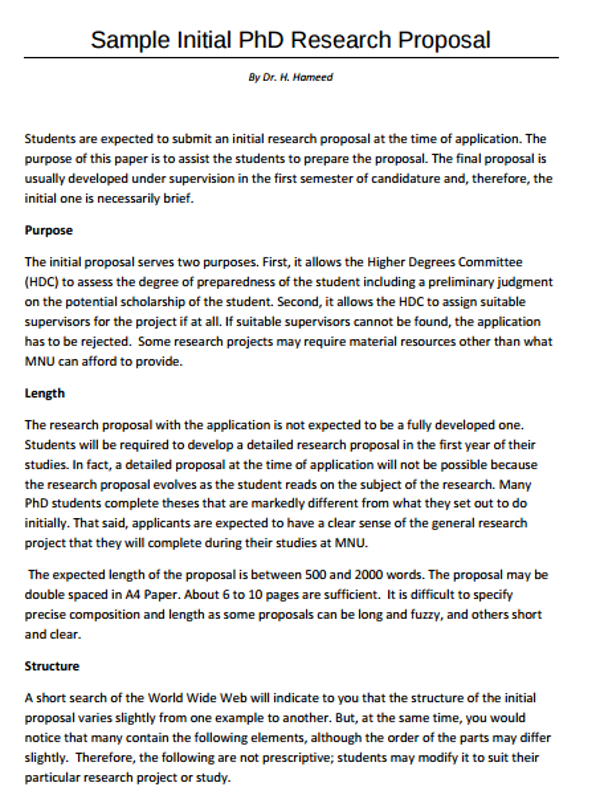 phd research proposal sample australia