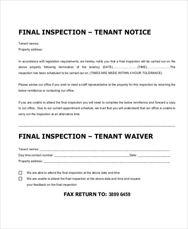Final Notice Examples