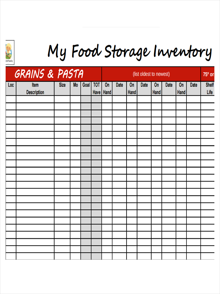 Kitchen Inventory Spreadsheet MS Excel Templates