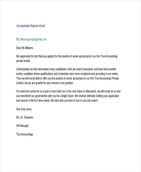 application letter for seeking a job