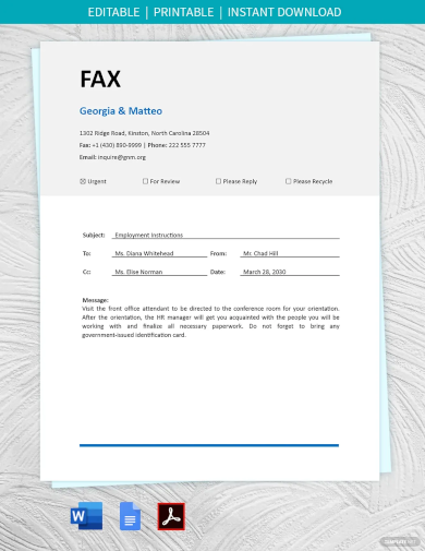 job fax cover sheet template