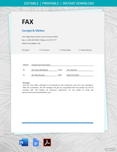 Job Fax Cover Sheet Template