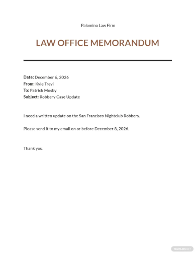 Law Office Memo Template
