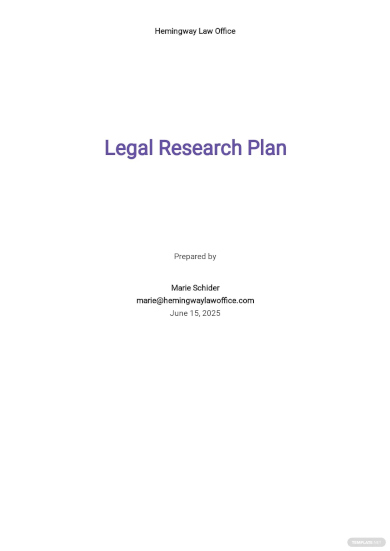 legal research plan template