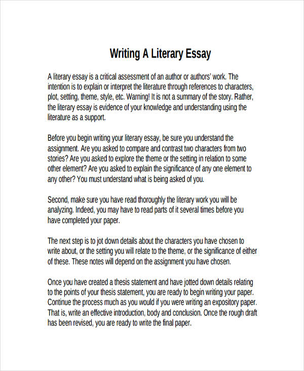 a method for writing essays about literature