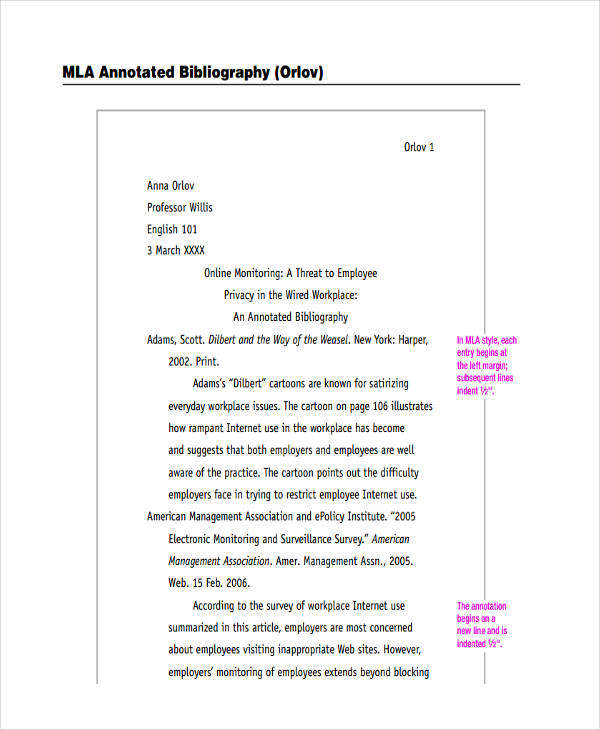 bibliography example