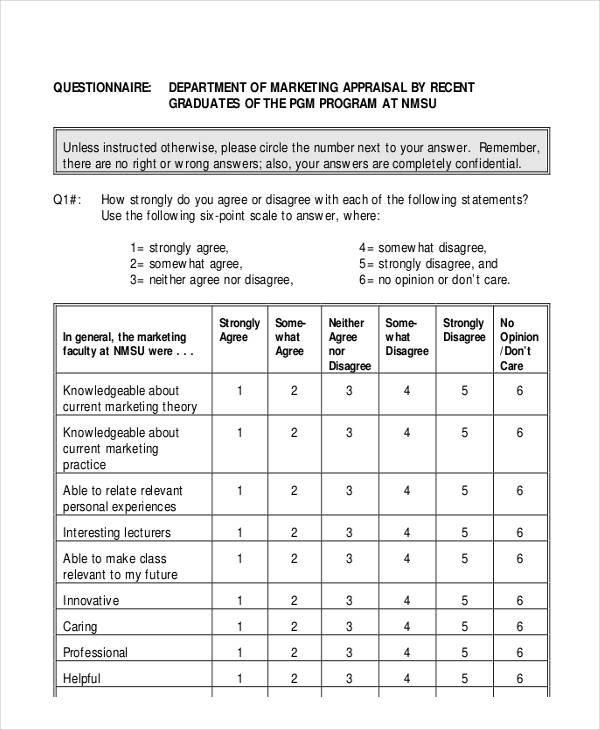 FREE 7+ Marketing Questionnaire Examples & Samples in PDF ...