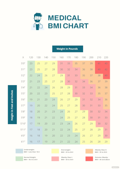 medical bmi chart template