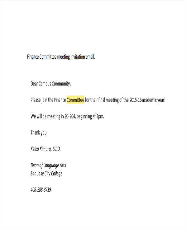 FREE 7+ Meeting Email Examples in PDF | Examples