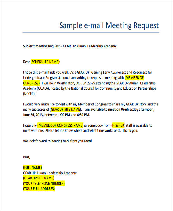 sample letter requesting face to face meeting