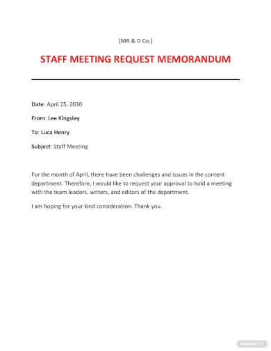 Meeting Memo - 33+ Examples, Format, Pdf | Examples