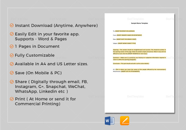 memos pdf form HR  Docs  Examples 12  Samples Memo Word & in Google FREE