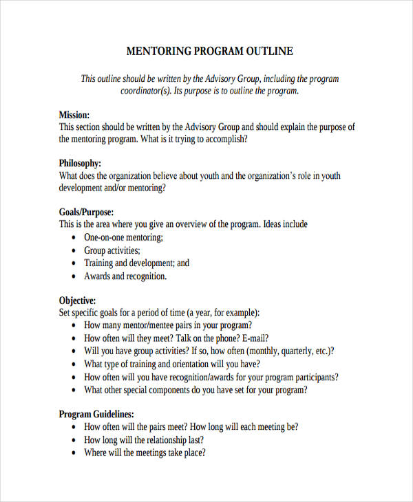 Mentoring Program Sample