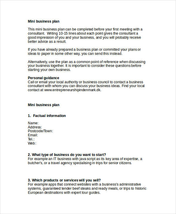 Simple Business Plan Example Sample Deals Dakora co