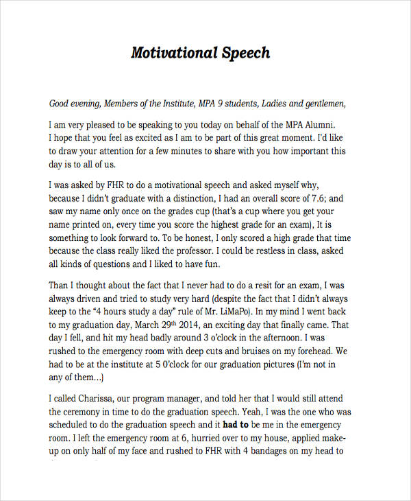 how to write inspirational speech