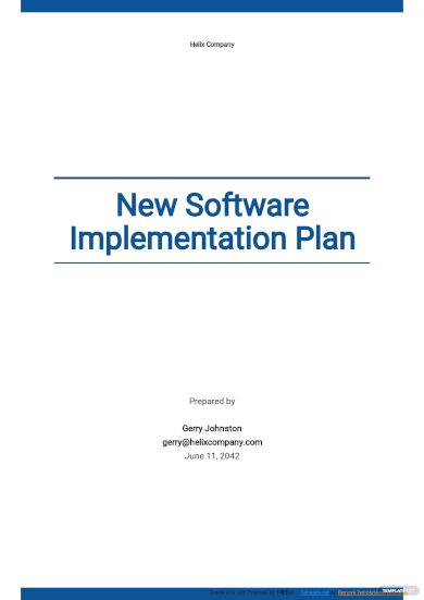 New Software Implementation Plan Template