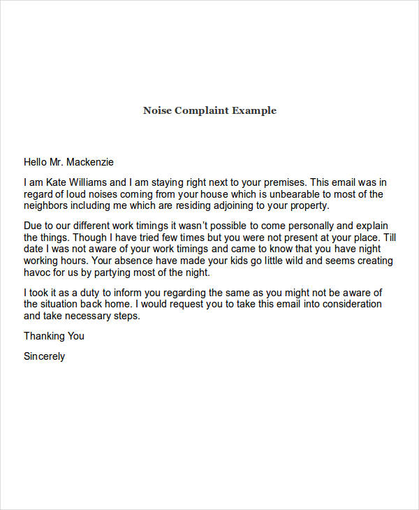 5 Complaint Email Examples Samples Doc