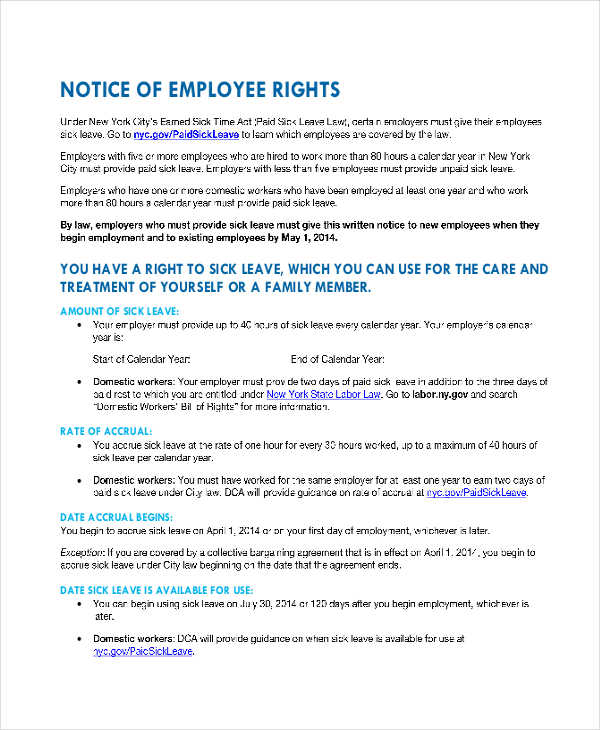 FREE 8 Employee Notice Examples & Samples In PDF