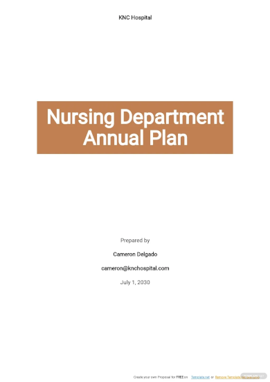 nursing department annual plan template