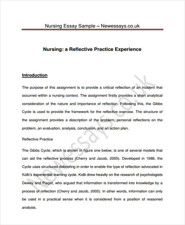 reflective essay nursing