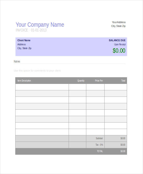 FREE 6+ Medical Invoice Examples & Samples in Google Docs | Google