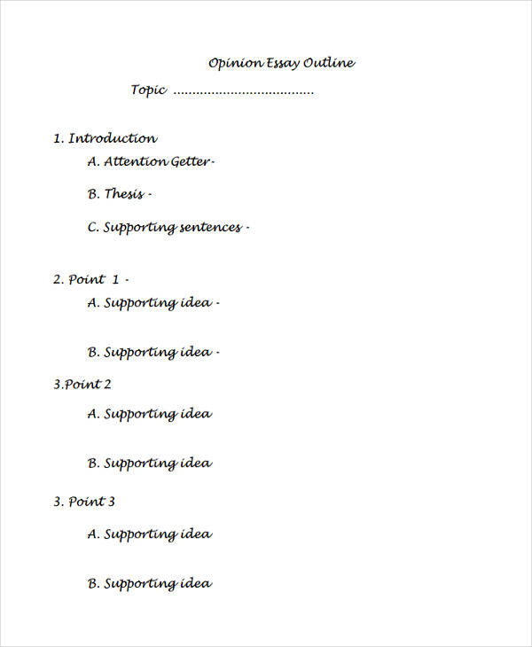 opinion essay outline college