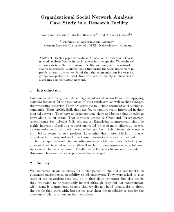 case study of organizational form