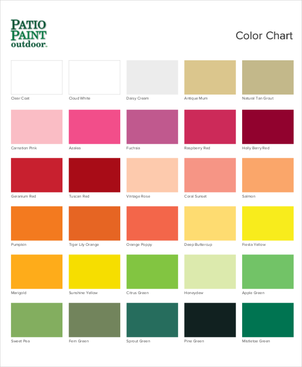 Color Chart 7 Examples Format How To Make Pdf