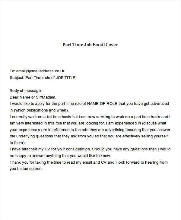 FREE 21+ Email Cover Letter Examples in PDF | DOC | Examples