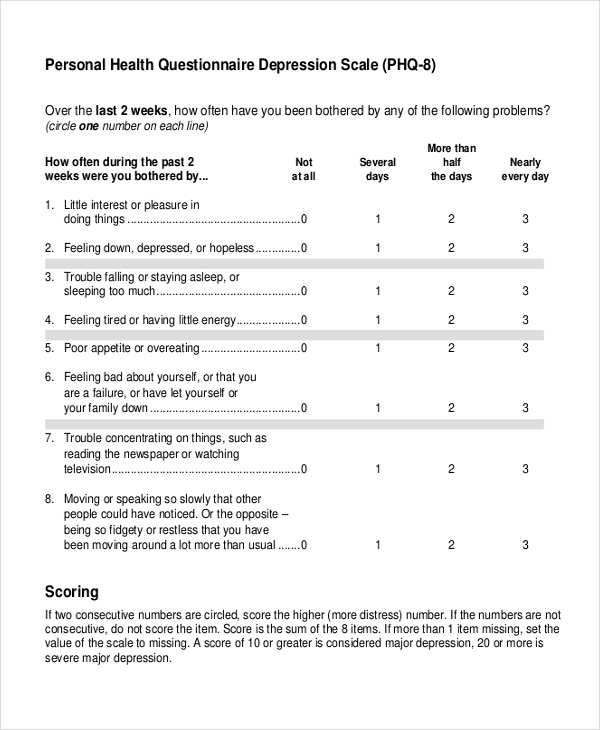 FREE 34+ Health Questionnaire Examples in PDF  DOC  Examples