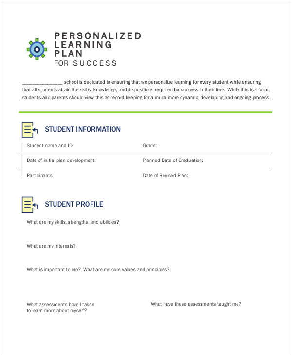 personalized learning plan