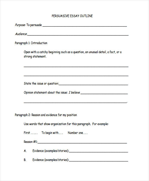 opinion essay outline template