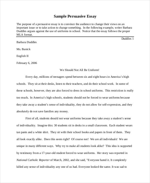 example of an short essay