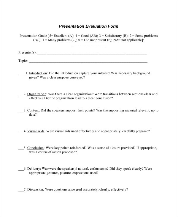 presentation feedback survey