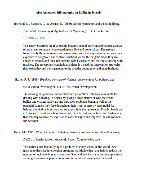 printable annotated bibliography
