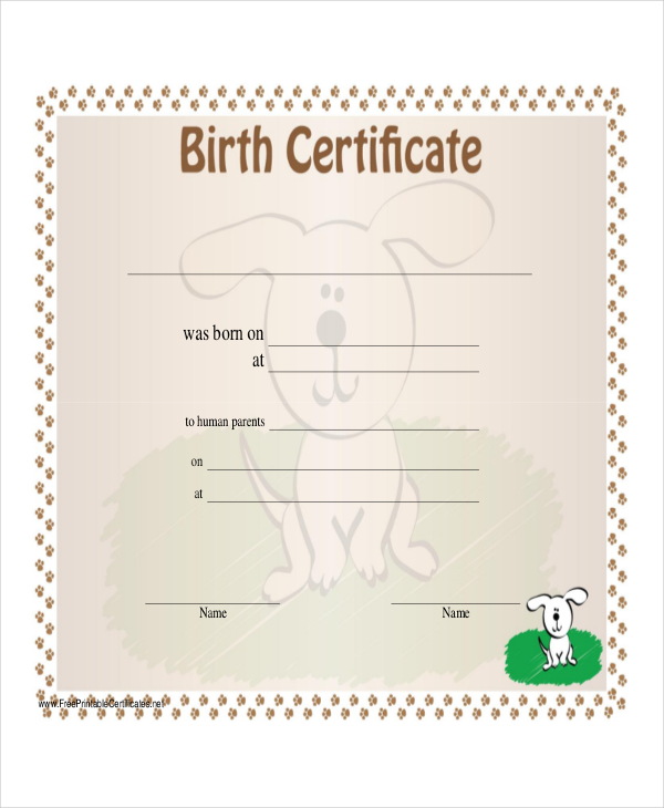 printable birth certificate