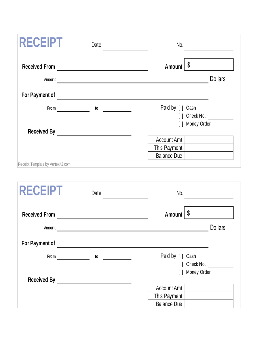 printable receipt template database letter templates