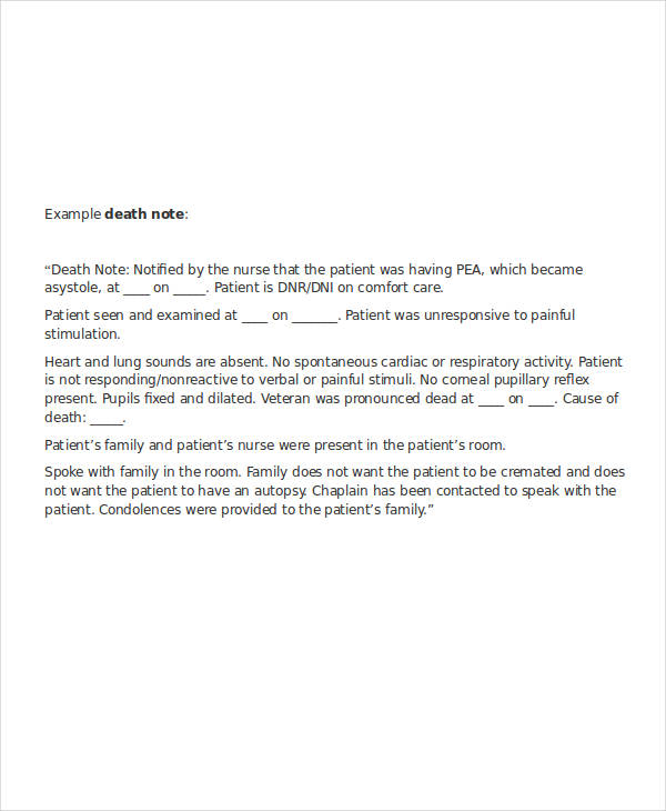 Sample Letter Informing Of Death The Document Template