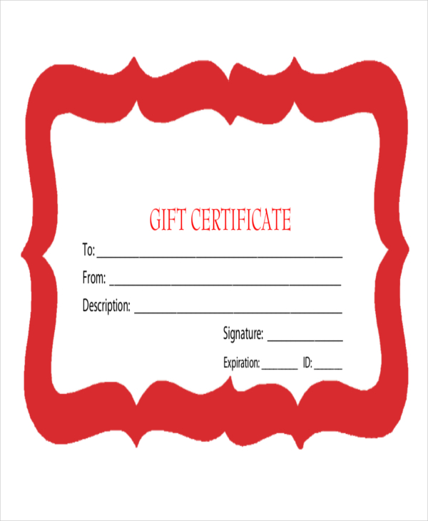 printable gift certificate