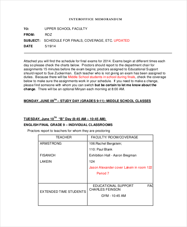 Interoffice Communication Template