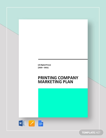 Printing company Marketing Plan Template